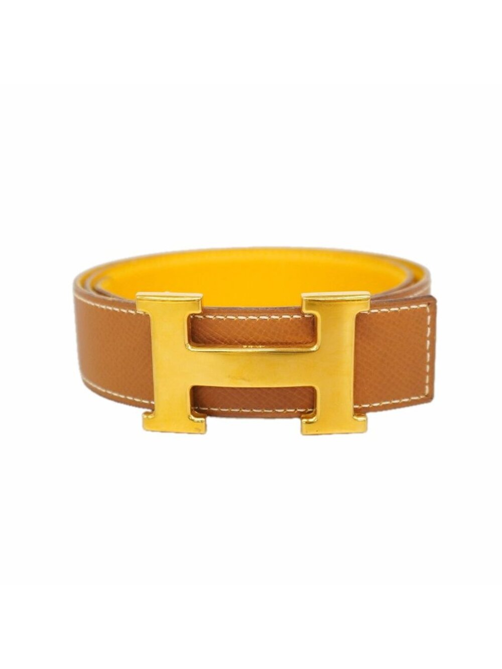 Hermes Belt Constance Courchevel Gold Yellow